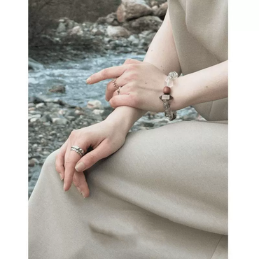 Stress Relief - Natural Crystal Wood Bead Bracelet