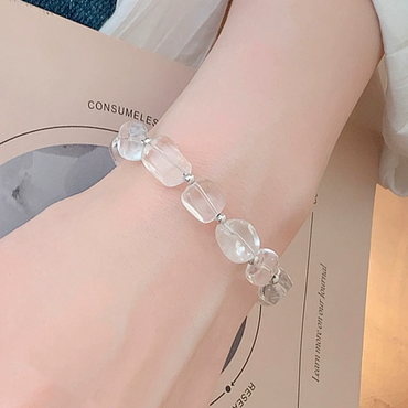 Elegance Enhancement & Aura Protection - 925 Silver Oval Crystal Charm Bracelet