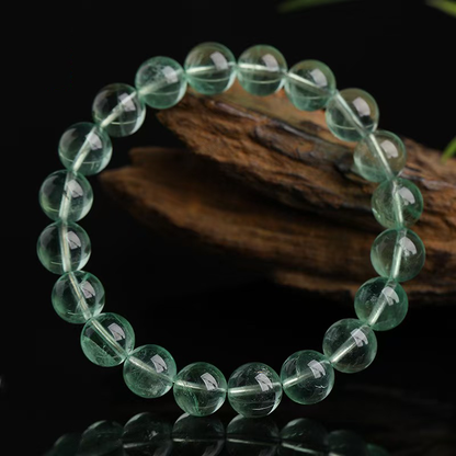 Everlasting Prosperity – Natural Green Fluorite Bead Bracelet