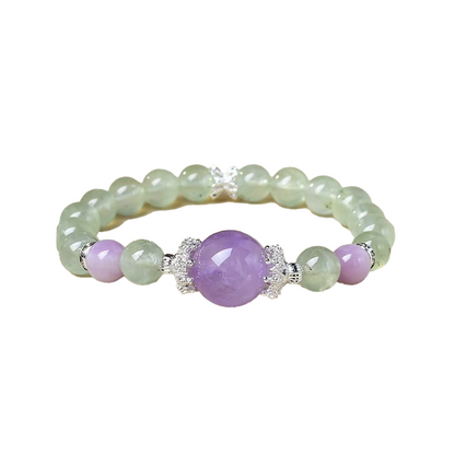 Growth & Clarity - Prehnite Amethyst Kunzite Bracelet
