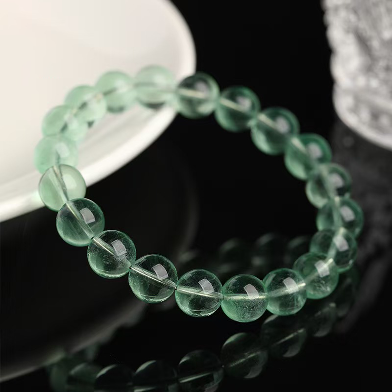 Everlasting Prosperity – Natural Green Fluorite Bead Bracelet